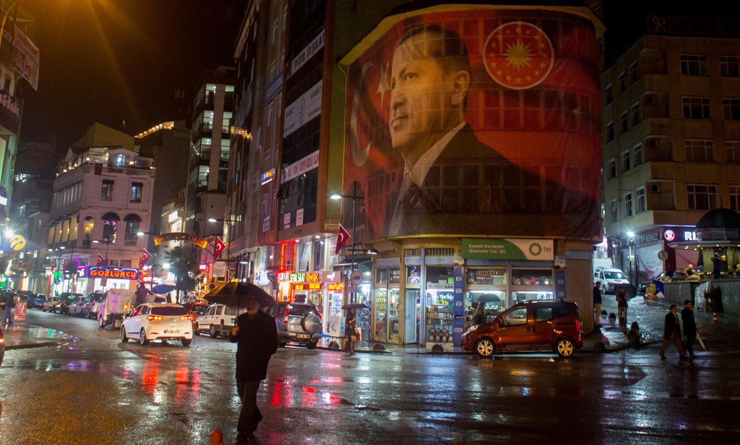Poster of Turkish President Recep Tayyip Erdogan in Rize, Turkey. (Chris McGrath/Getty)