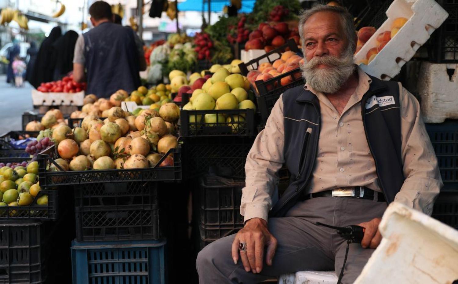A fruit-seller in the north-western Syrian city of Idlib. (Getty/Omar Haj Kadour)