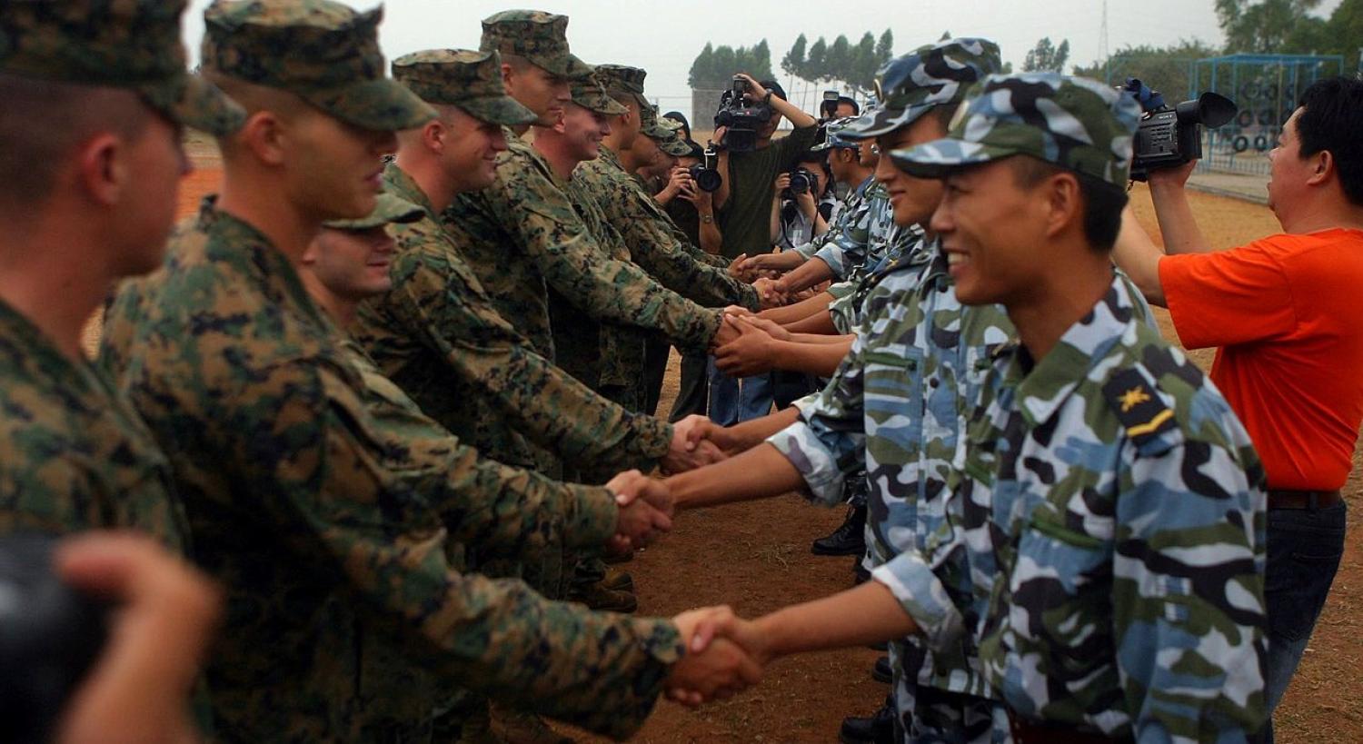 US Marines meet PLA Marines during a 2006 joint exercise (Wikimedia Commons)