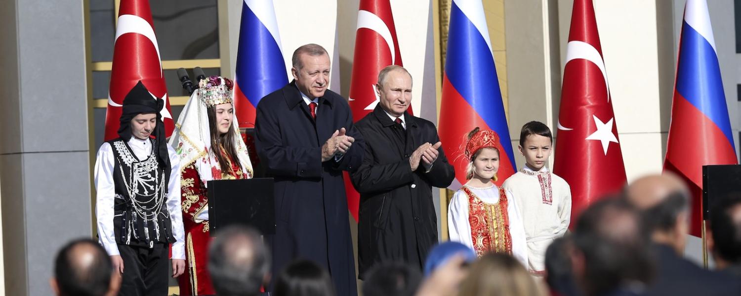 Turkish President Recep Tayyip Erdogan and Russian President Vladimir Putin attend the Akkuyu Nuclear Power Plant groundbreaking ceremony (Photo Murat Kula/Getty)