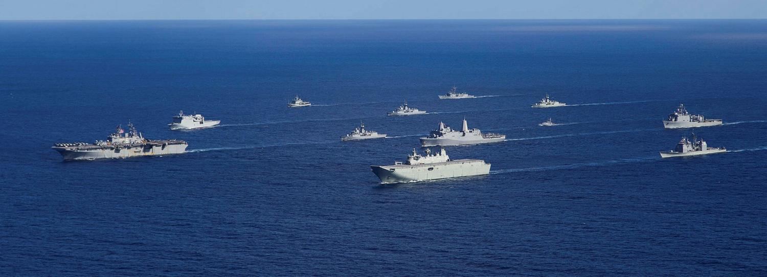 Navy ships from Australia, the US and New Zealand in formation during Exercise Talisman Sabre 17  (Photo: Australian Defence Image Library)
