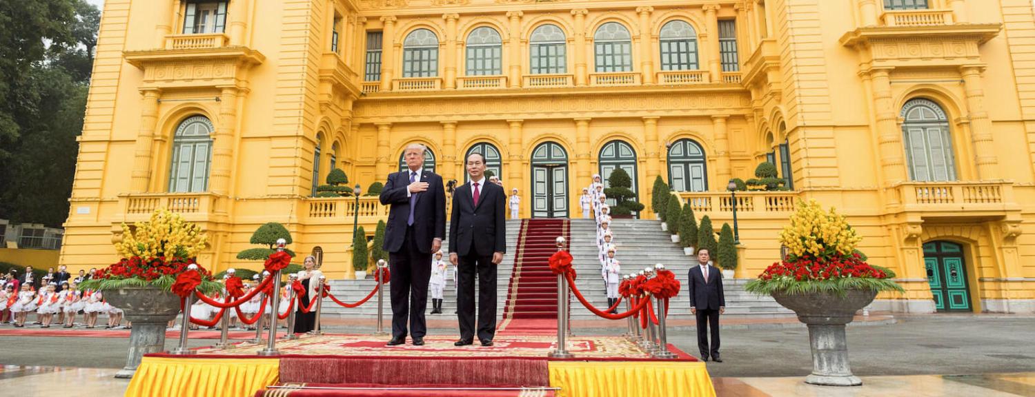 President Donald Trump and President Tran Dai Quang at the Presidential Palace, 12 November 2017, in Hanoi, Vietnam. (Official White House Photo by Shealah Craighead)