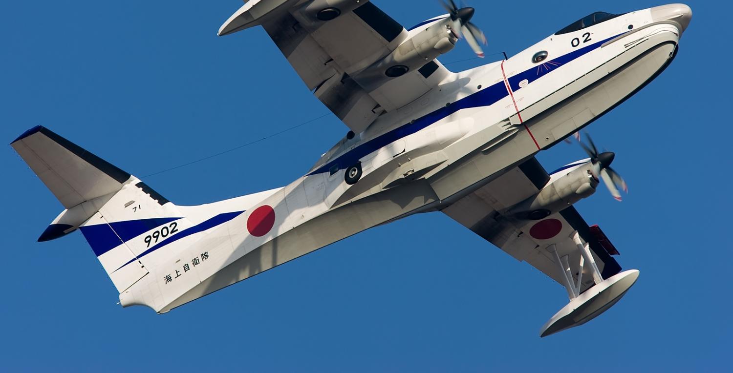 The US-2 amphibious aircraft, which Japan is offering to sell to India. (Flickr/Ken H)