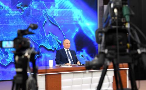 Russian President Vladimir Putin during his annual press conference in December 2020 (Kremlin.ru)