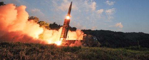 South Korea testing the Hyunmoo-2 ballistic missile, September 2017 (Photo: South Korean Defense Ministry/Getty Images)